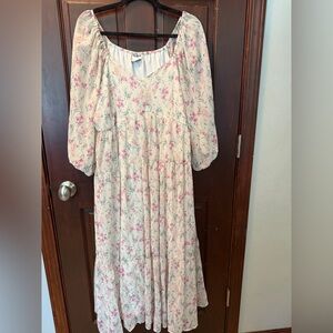 Floral Pink Maxi Dress